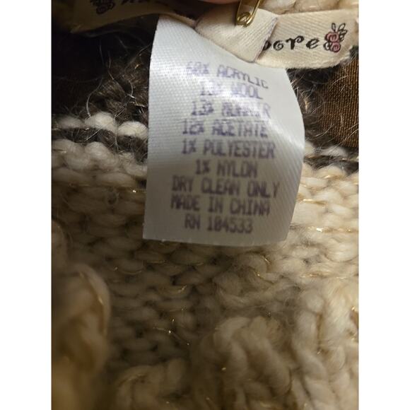 Women's Nanette Lepore Cable Knit Sweater Cape Wool Blend New With Tags - Picture 4 of 8